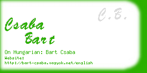 csaba bart business card
